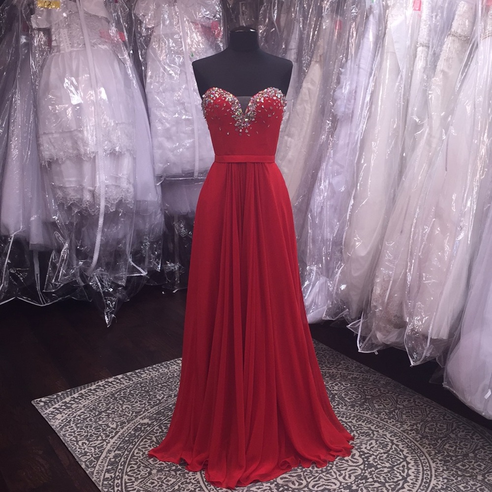 Cherry Red Flowy Gown